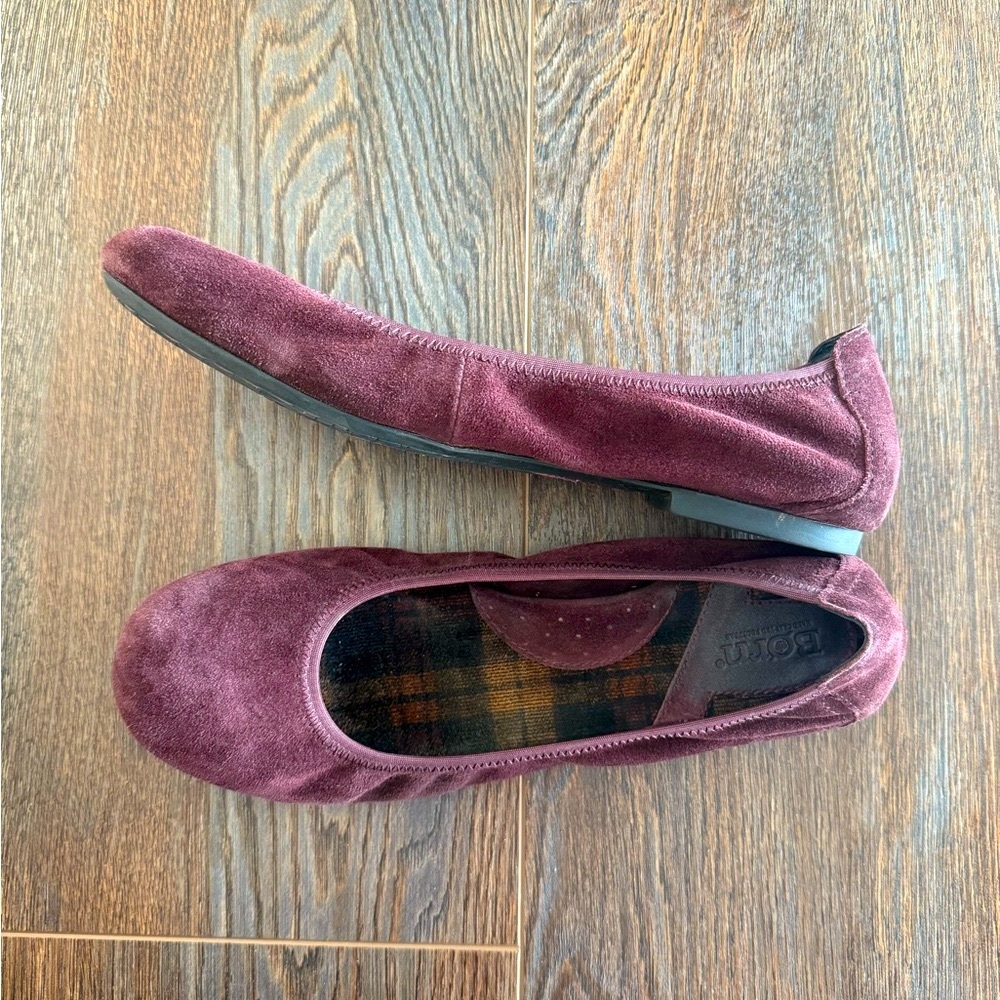 Born Julianne burgundy suede ballet flats - Picture 2 of 7